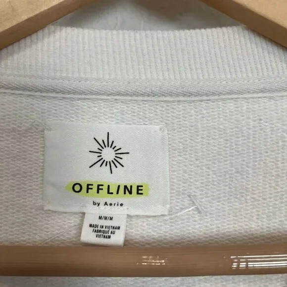 Aerie Offline Tacos & Tennis Throw-Back Fleece Crew Neck Sweatshirt Size Medium - Picture 10 of 10